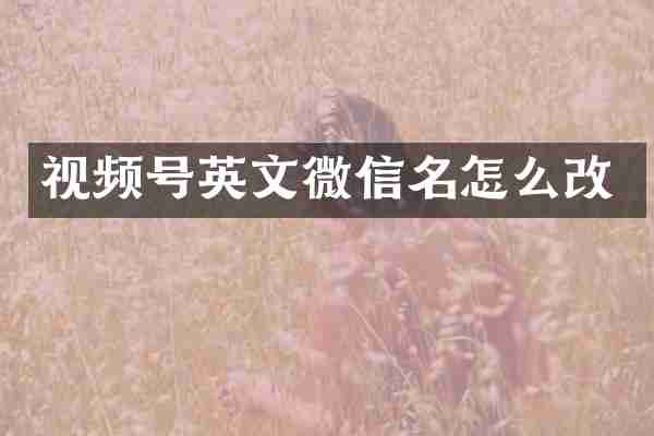 视频号英文微信名怎么改