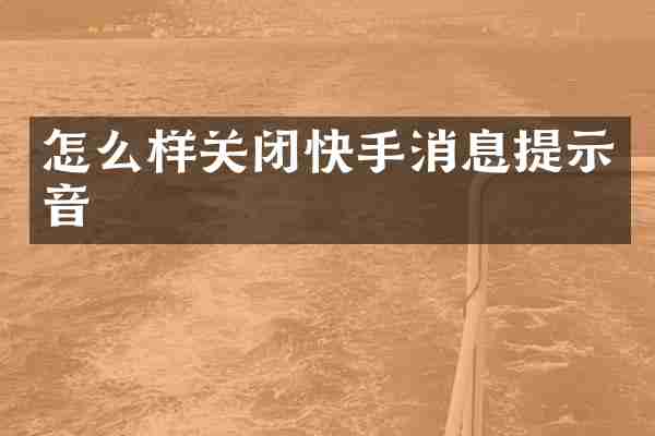 怎么样关闭快手消息提示音