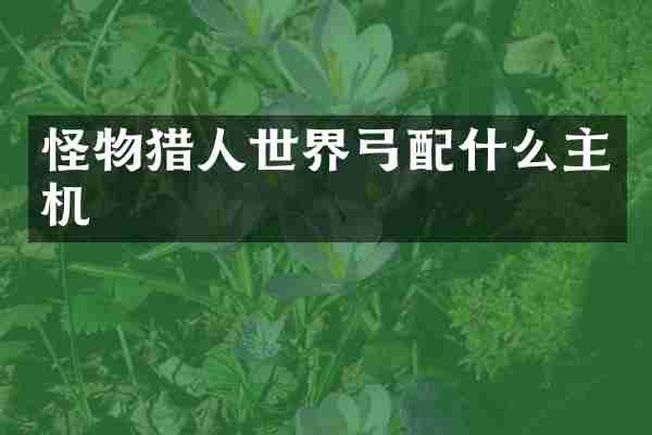 怪物猎人世界弓配什么主机