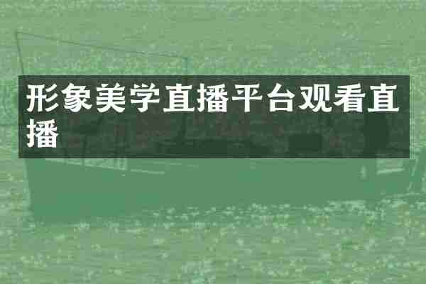 形象美学直播平台观看直播
