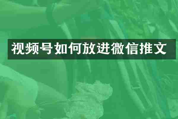 视频号如何放进微信推文