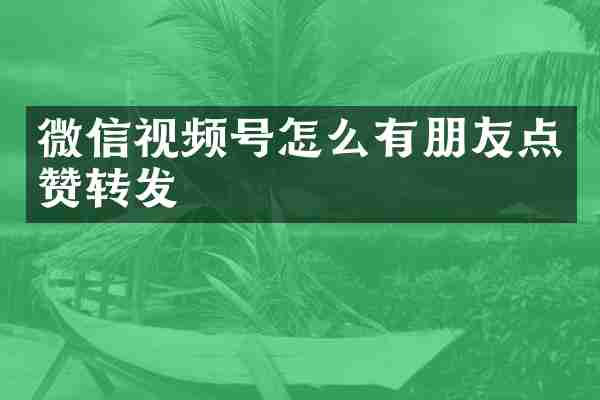 微信视频号怎么有朋友点赞转发