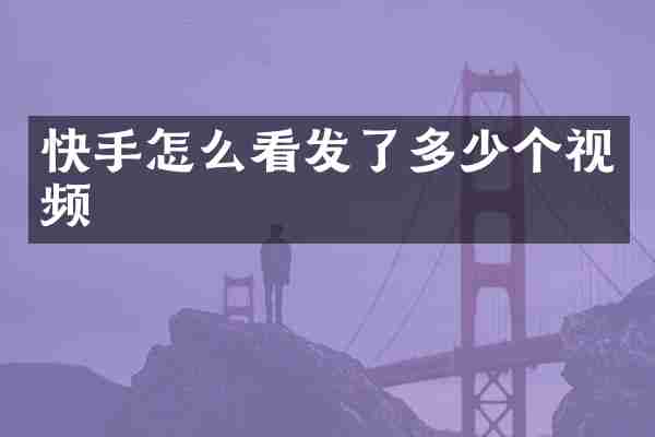 快手怎么看发了多少个视频