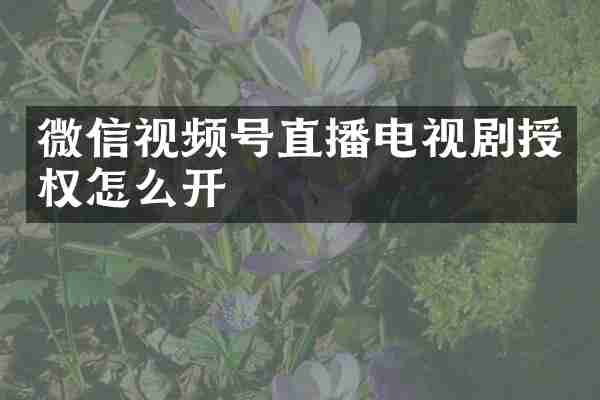 微信视频号直播电视剧授权怎么开