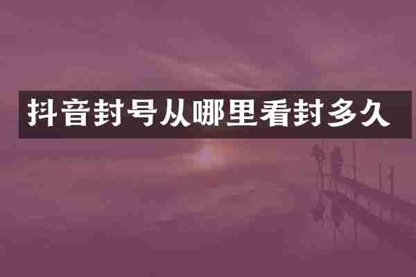 抖音封号从哪里看封多久
