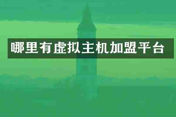 哪里有虚拟主机加盟平台
