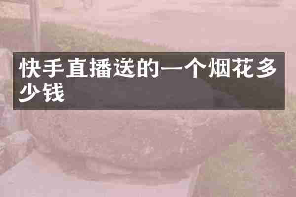 快手直播送的一个烟花多少钱