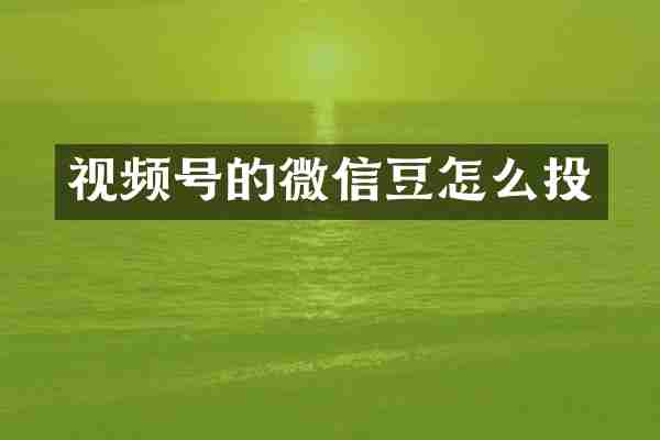 视频号的微信豆怎么投