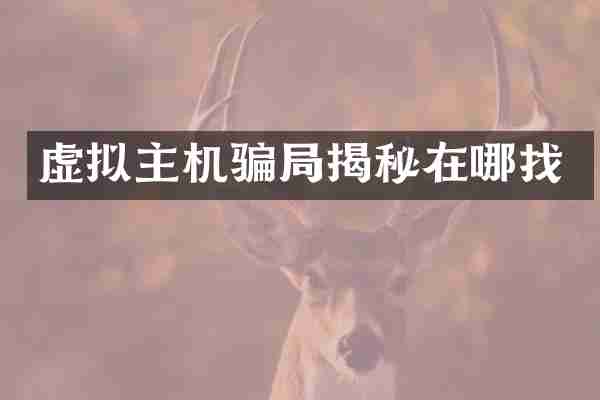 虚拟主机骗局揭秘在哪找