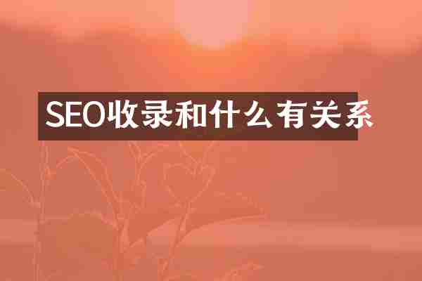 SEO收录和什么有关系