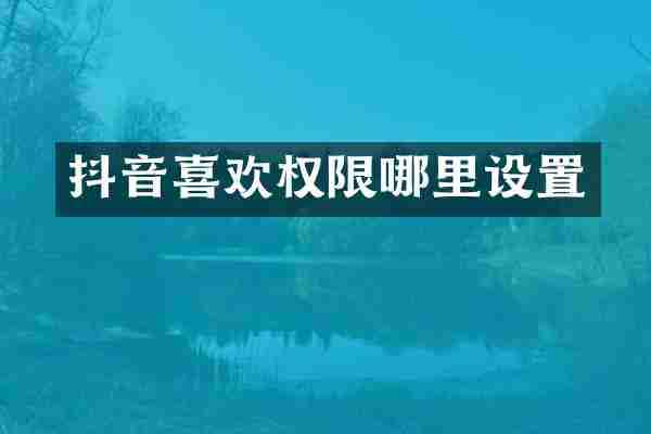 抖音喜欢权限哪里设置