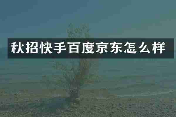 秋招快手百度京东怎么样