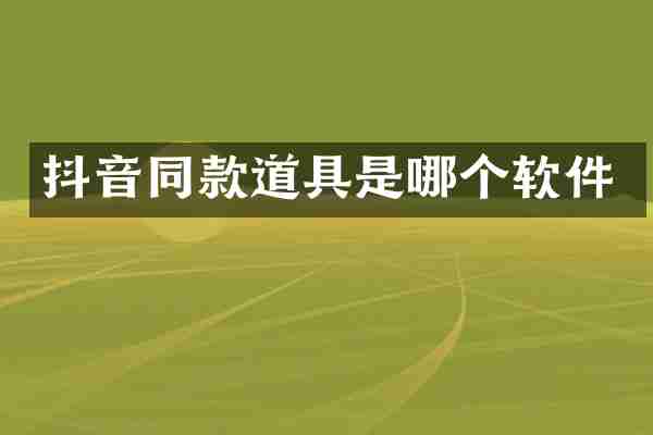 抖音同款道具是哪个软件
