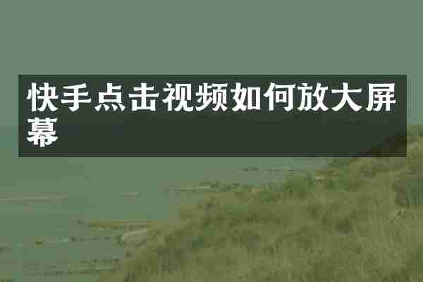 快手点击视频如何放大屏幕