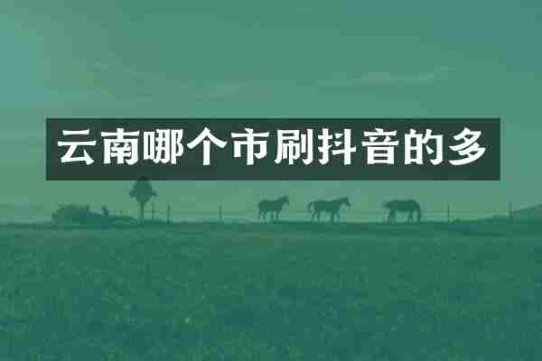 云南哪个市刷抖音的多