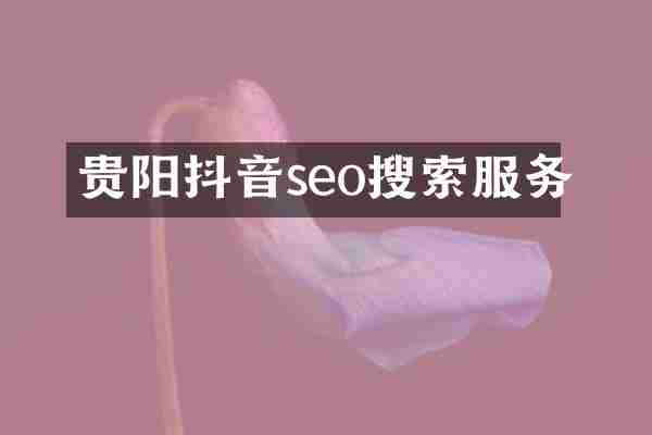 贵阳抖音seo搜索服务