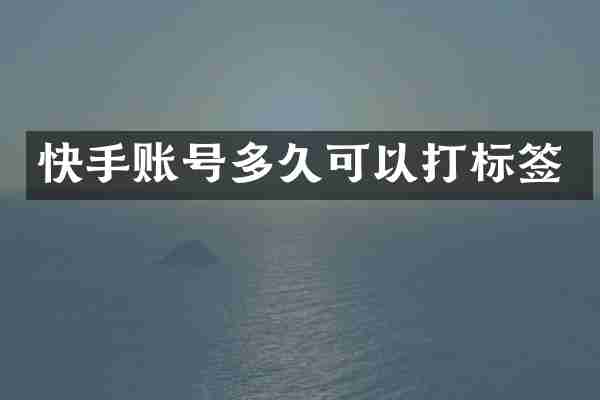 快手账号多久可以打标签