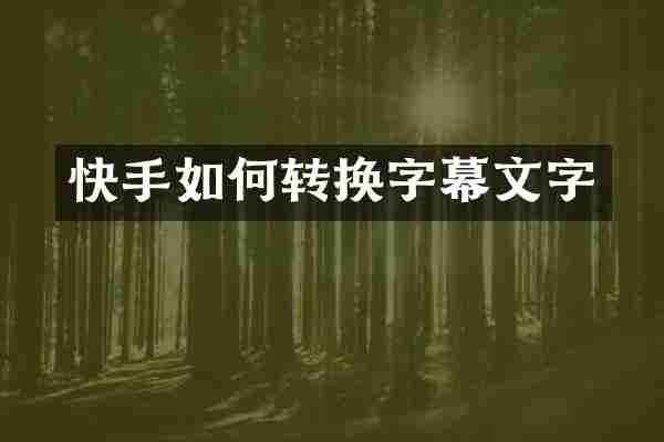 快手如何转换字幕文字