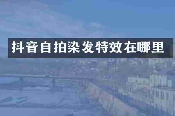 抖音自拍染发特效在哪里