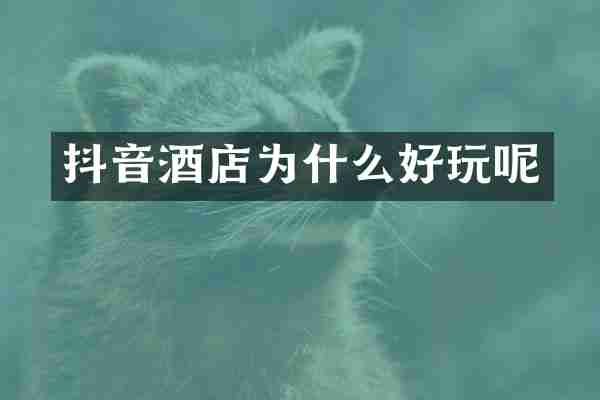 抖音酒店为什么好玩呢