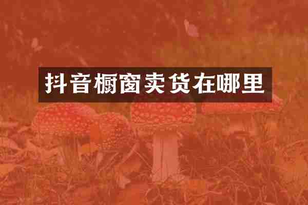 抖音橱窗卖货在哪里