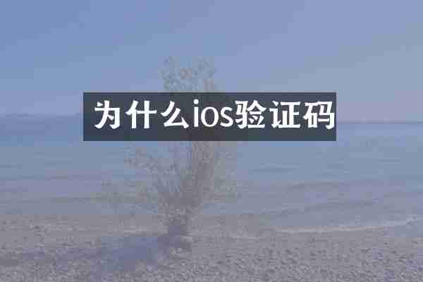 为什么ios验证码
