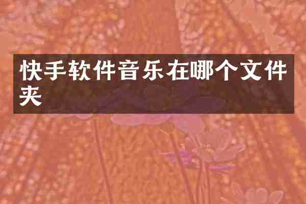 快手软件音乐在哪个文件夹