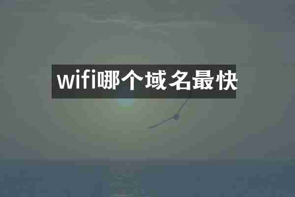 wifi哪个域名最快
