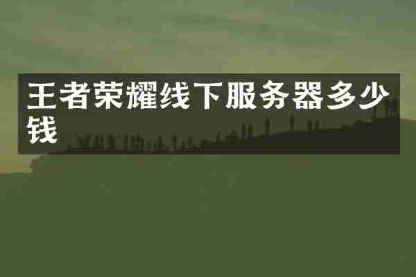 王者荣耀线下服务器多少钱