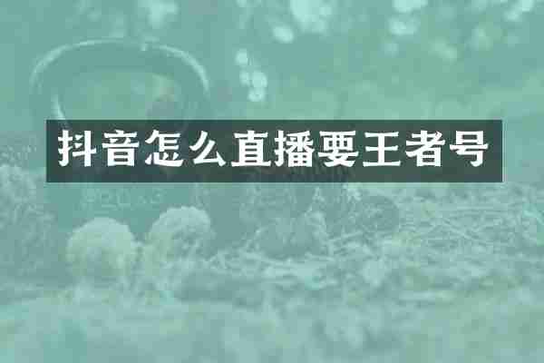 抖音怎么直播要王者号