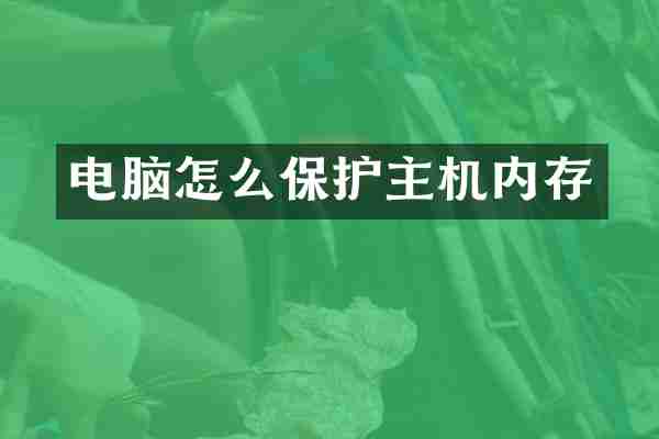 电脑怎么保护主机内存