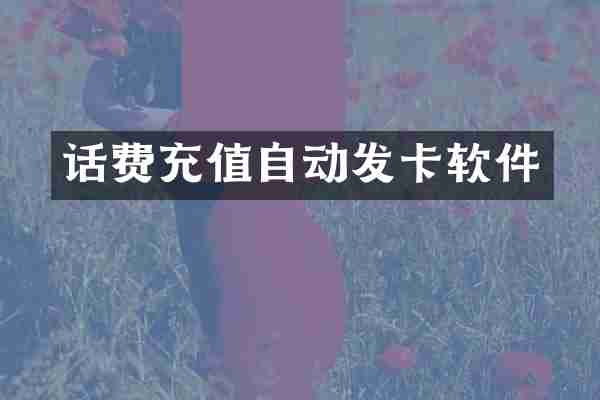 话费充值自动发卡软件