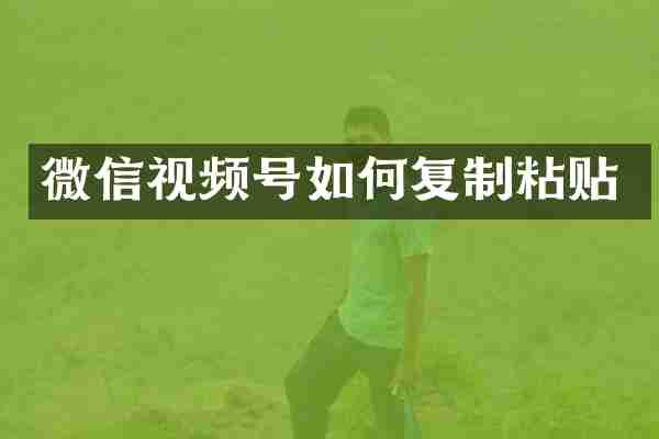 微信视频号如何复制粘贴