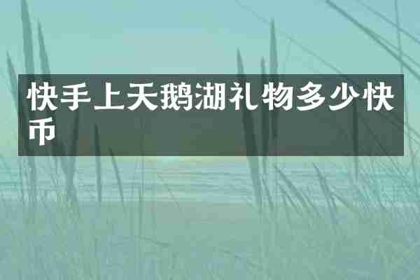 快手上天鹅湖礼物多少快币