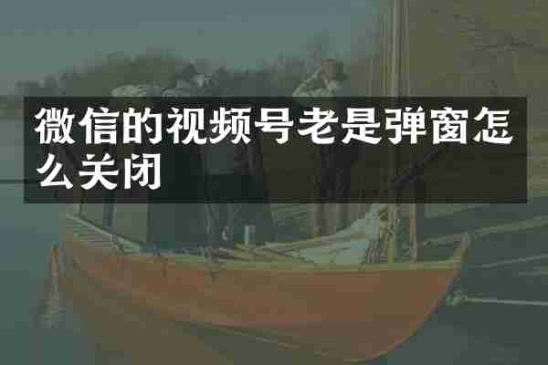 微信的视频号老是弹窗怎么关闭
