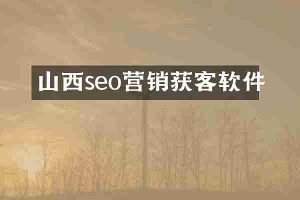 山西seo营销获客软件