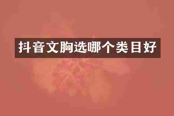抖音文胸选哪个类目好