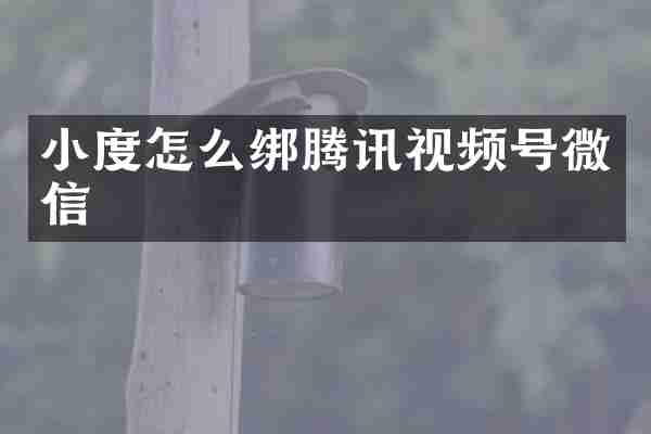 小度怎么绑腾讯视频号微信