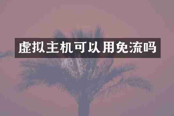虚拟主机可以用免流吗