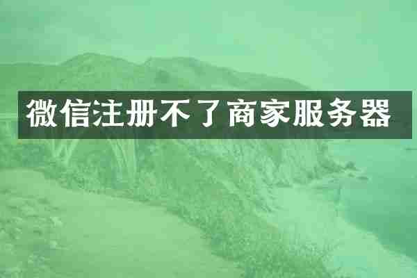 微信注册不了商家服务器