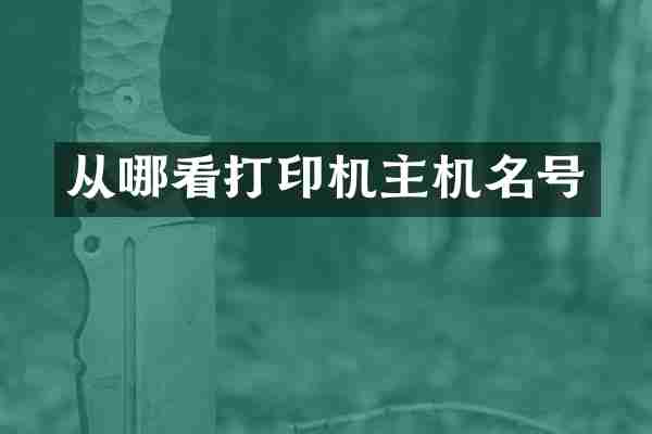 从哪看打印机主机名号