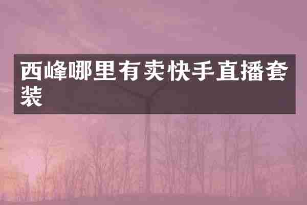 西峰哪里有卖快手直播套装