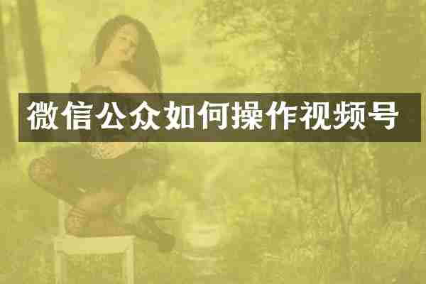 微信公众如何操作视频号