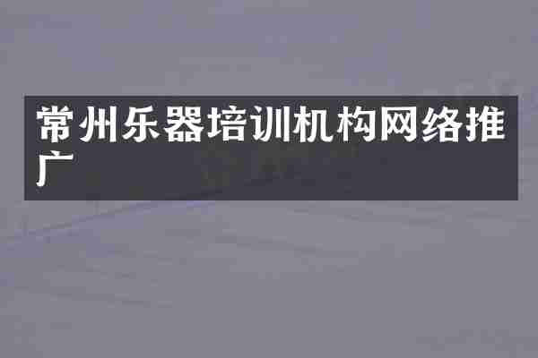 常州乐器培训机构网络推广