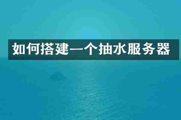 如何搭建一个抽水服务器