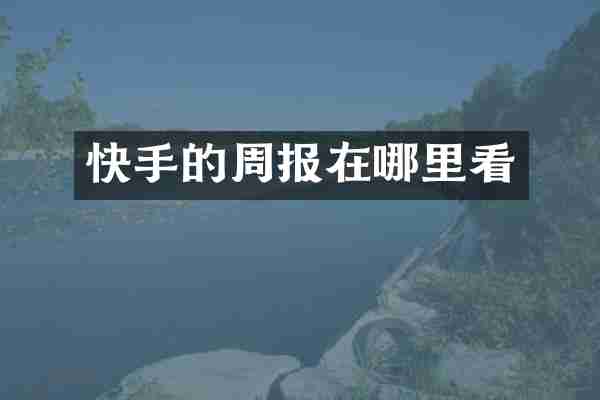 快手的周报在哪里看