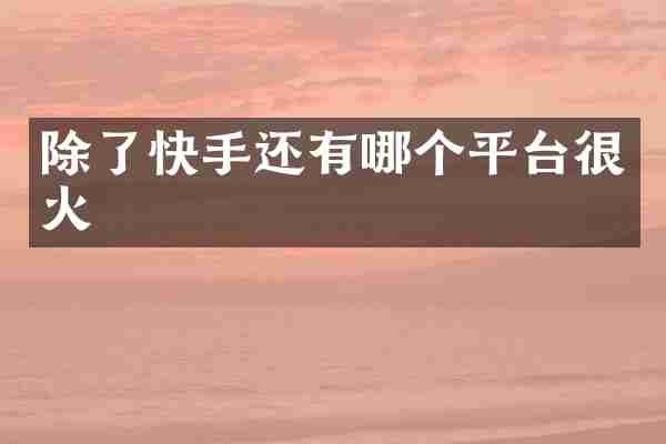 除了快手还有哪个平台很火