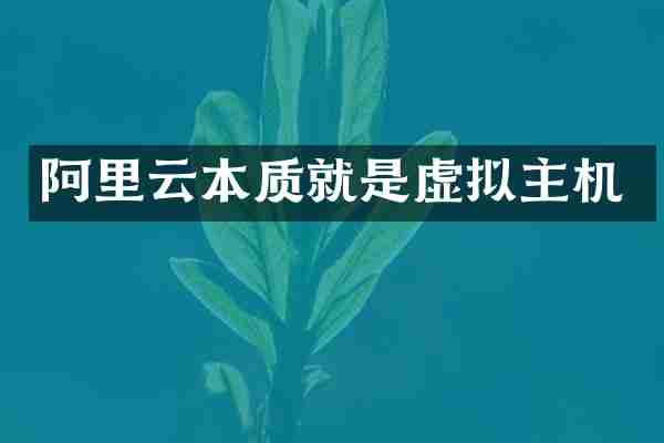 阿里云本质就是虚拟主机