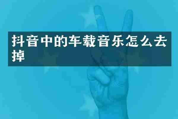 抖音中的车载音乐怎么去掉