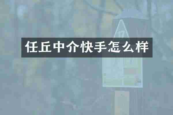 任丘中介快手怎么样